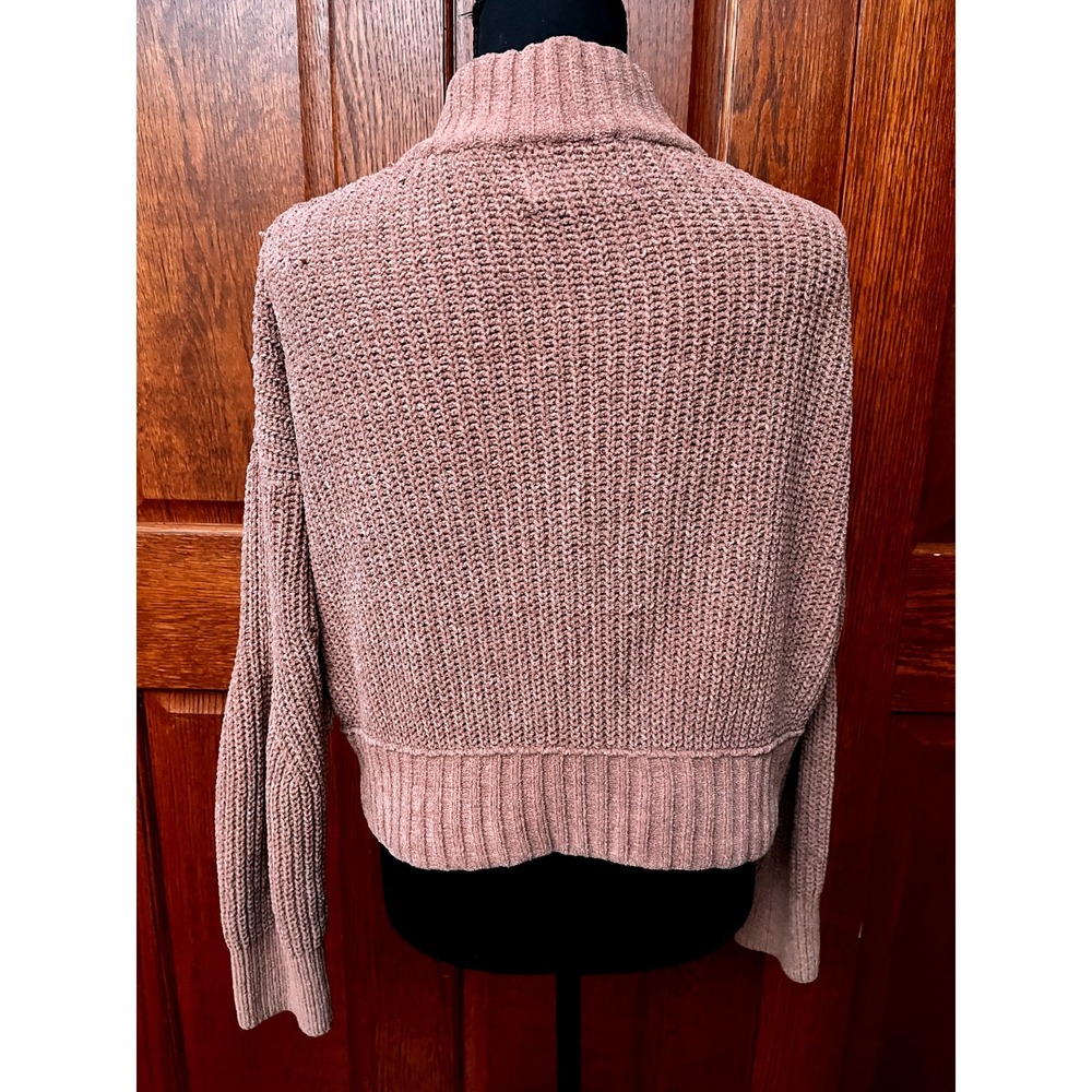Pink Rose Womens Sweater L Mock Neck Long Sleeve Knit Pullover Mauve Casual - Picture 2 of 6